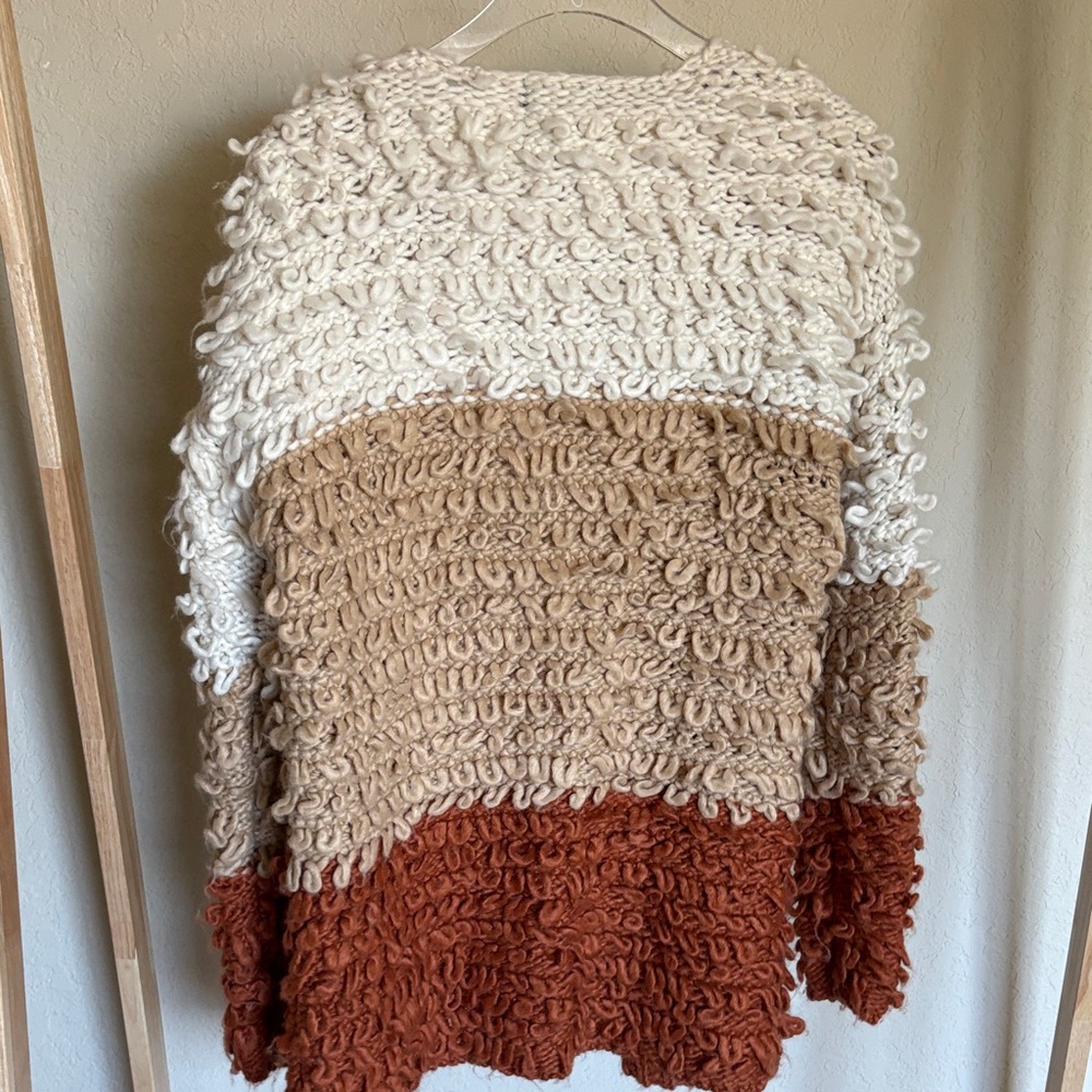 Forever 21 Textured Knit Sweater in Cream, Tan, and Brown